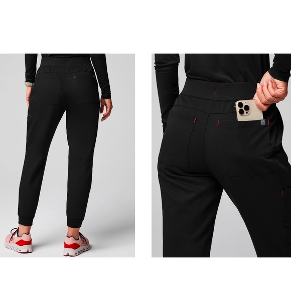 Fabletics Black Joggers with Red Accents - Picture 2 of 11